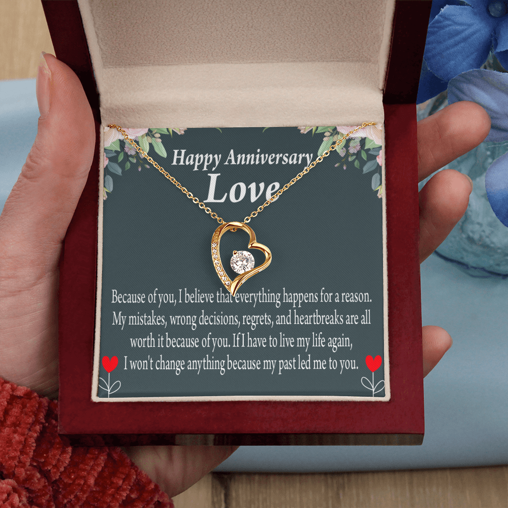 To My Girlfriend Reason For Everything Forever Necklace w Message Card-Express Your Love Gifts