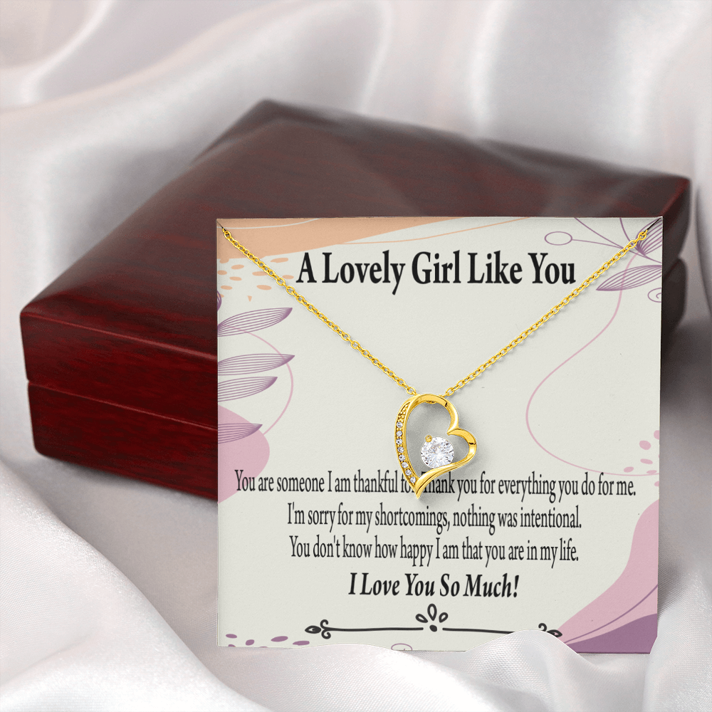 To My Girlfriend So Happy Forever Necklace w Message Card-Express Your Love Gifts