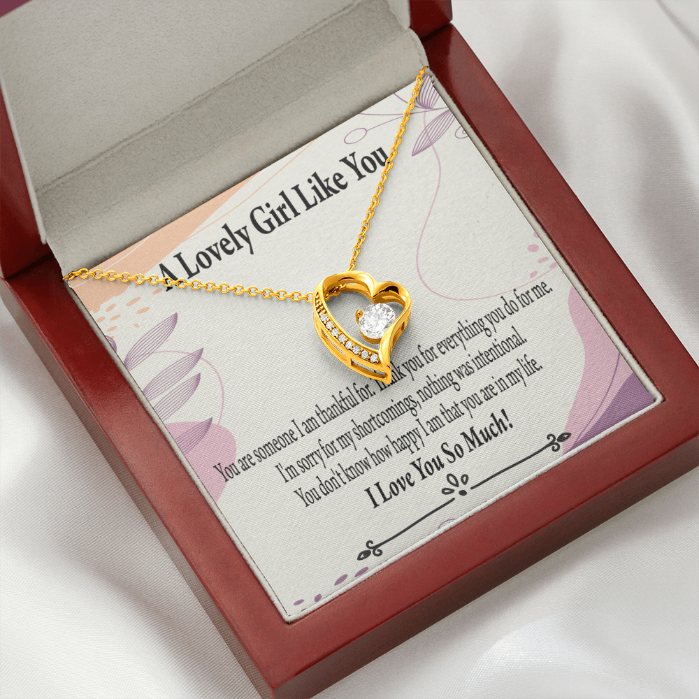 To My Girlfriend So Happy Forever Necklace w Message Card-Express Your Love Gifts