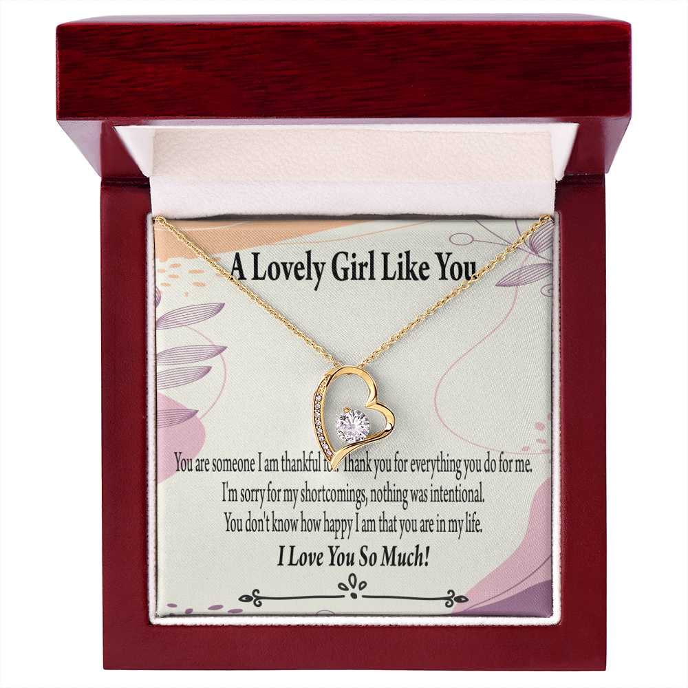 To My Girlfriend So Happy Forever Necklace w Message Card-Express Your Love Gifts