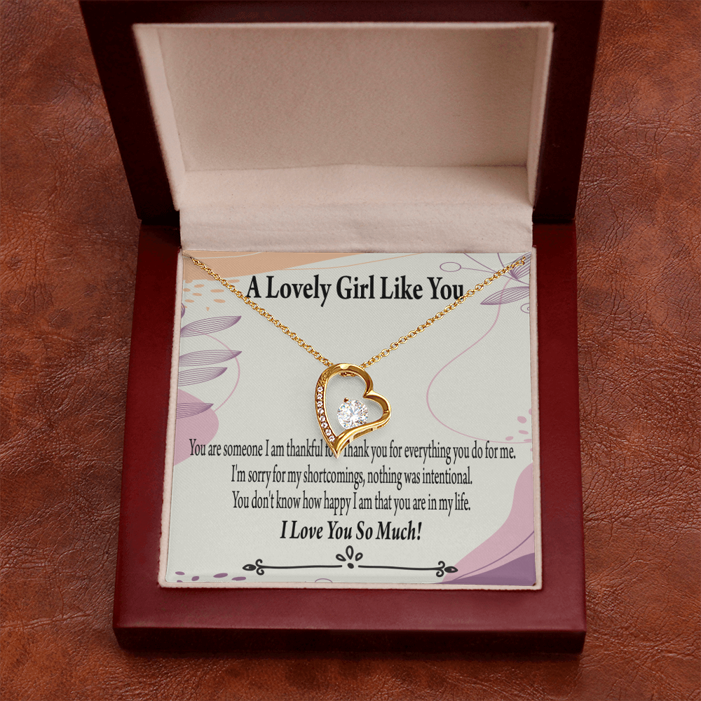 To My Girlfriend So Happy Forever Necklace w Message Card-Express Your Love Gifts