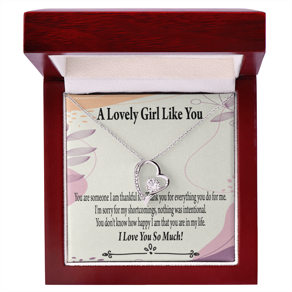 To My Girlfriend So Happy Forever Necklace w Message Card-Express Your Love Gifts