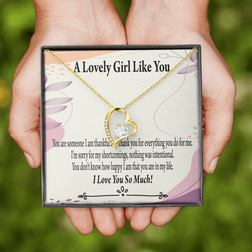 To My Girlfriend So Happy Forever Necklace w Message Card-Express Your Love Gifts