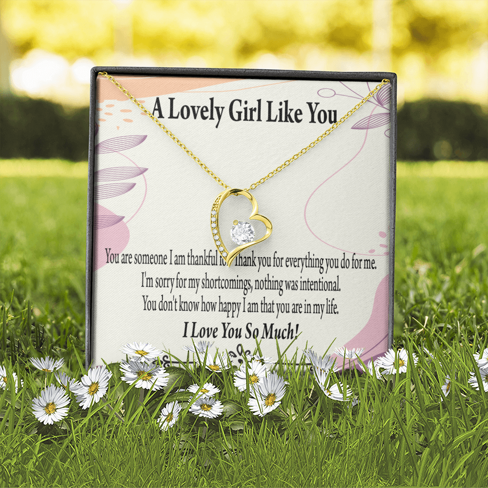 To My Girlfriend So Happy Forever Necklace w Message Card-Express Your Love Gifts