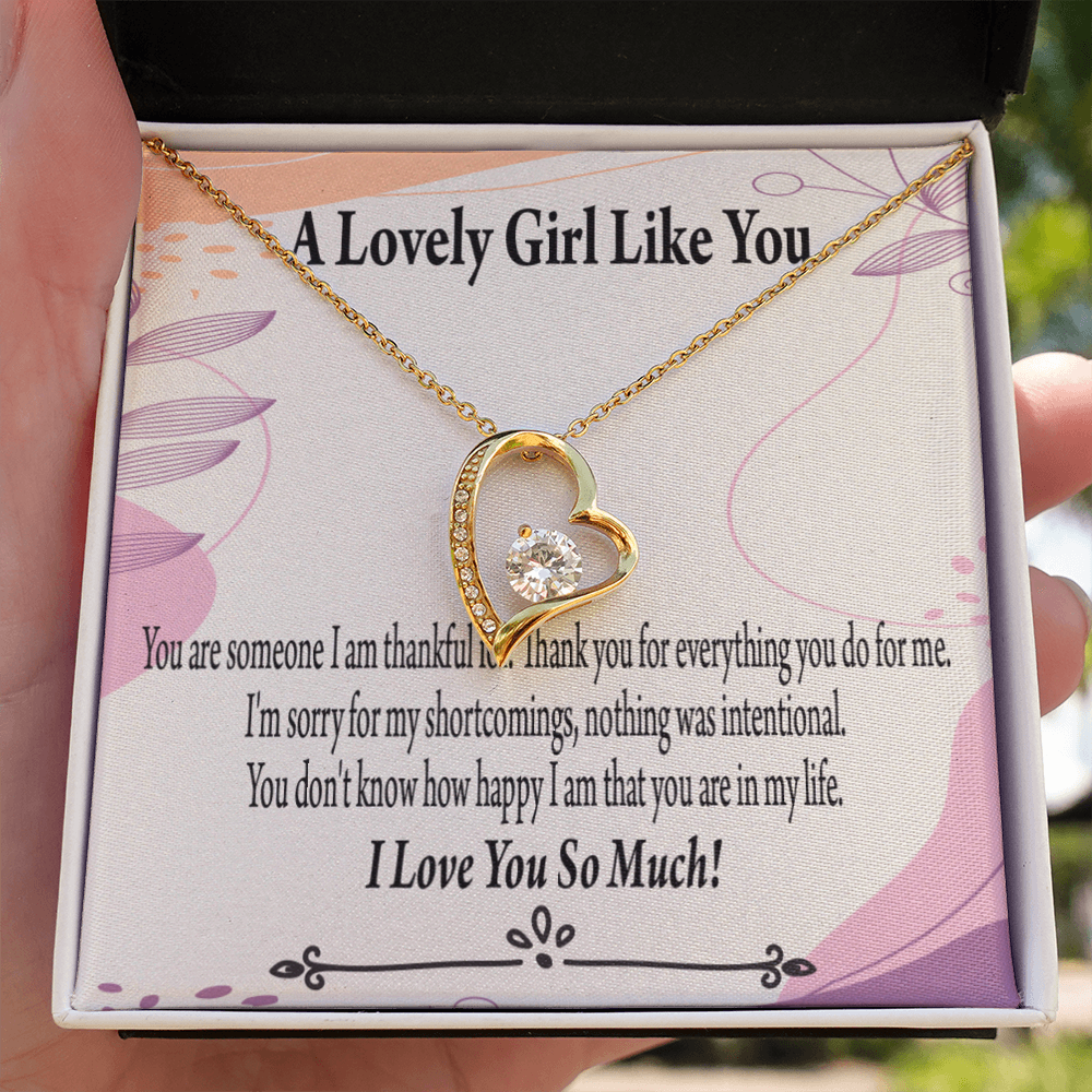 To My Girlfriend So Happy Forever Necklace w Message Card-Express Your Love Gifts