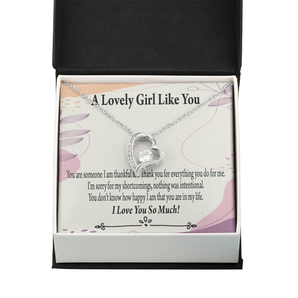 To My Girlfriend So Happy Forever Necklace w Message Card-Express Your Love Gifts