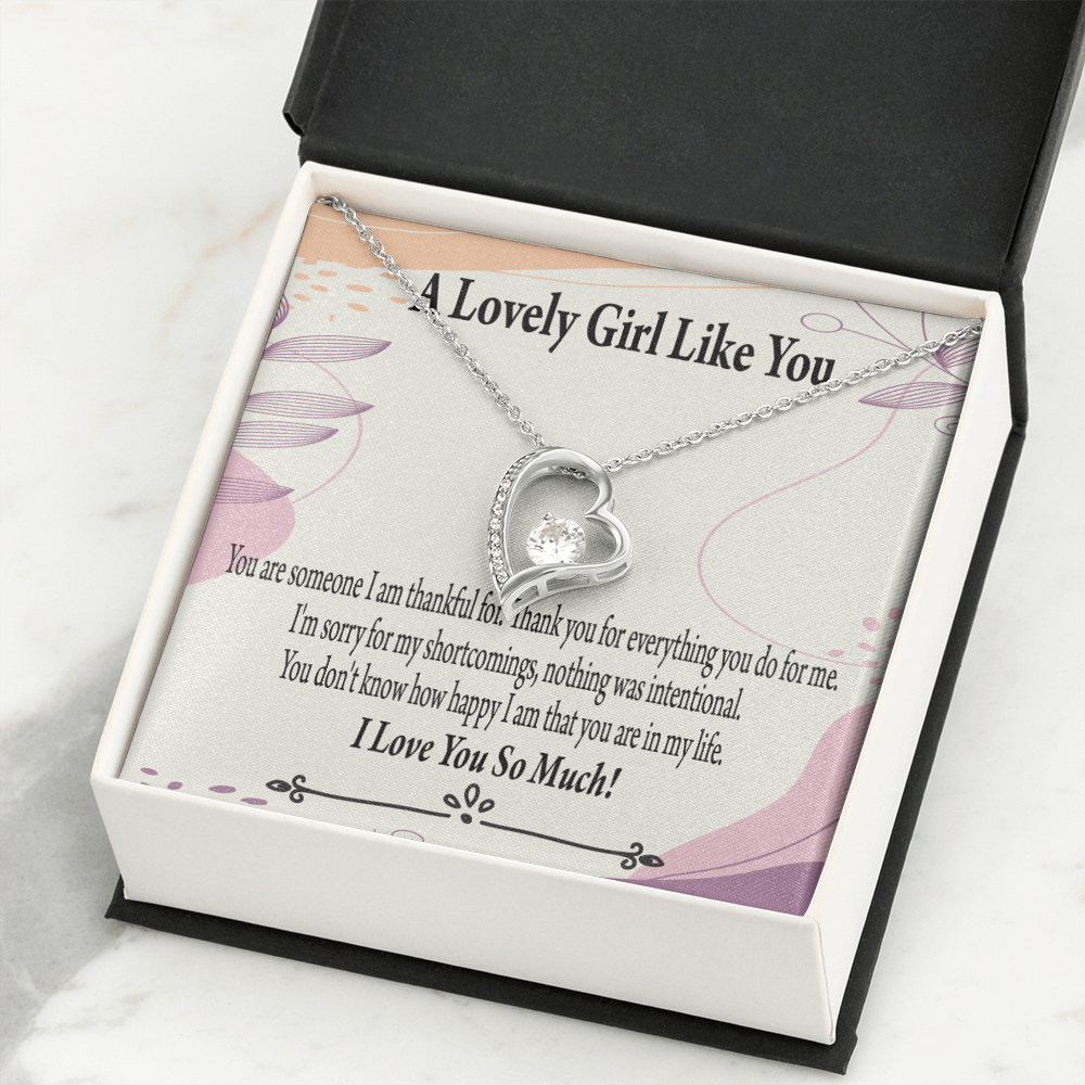 To My Girlfriend So Happy Forever Necklace w Message Card-Express Your Love Gifts