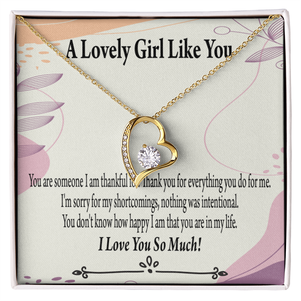 To My Girlfriend So Happy Forever Necklace w Message Card-Express Your Love Gifts