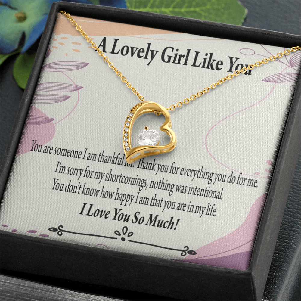 To My Girlfriend So Happy Forever Necklace w Message Card-Express Your Love Gifts