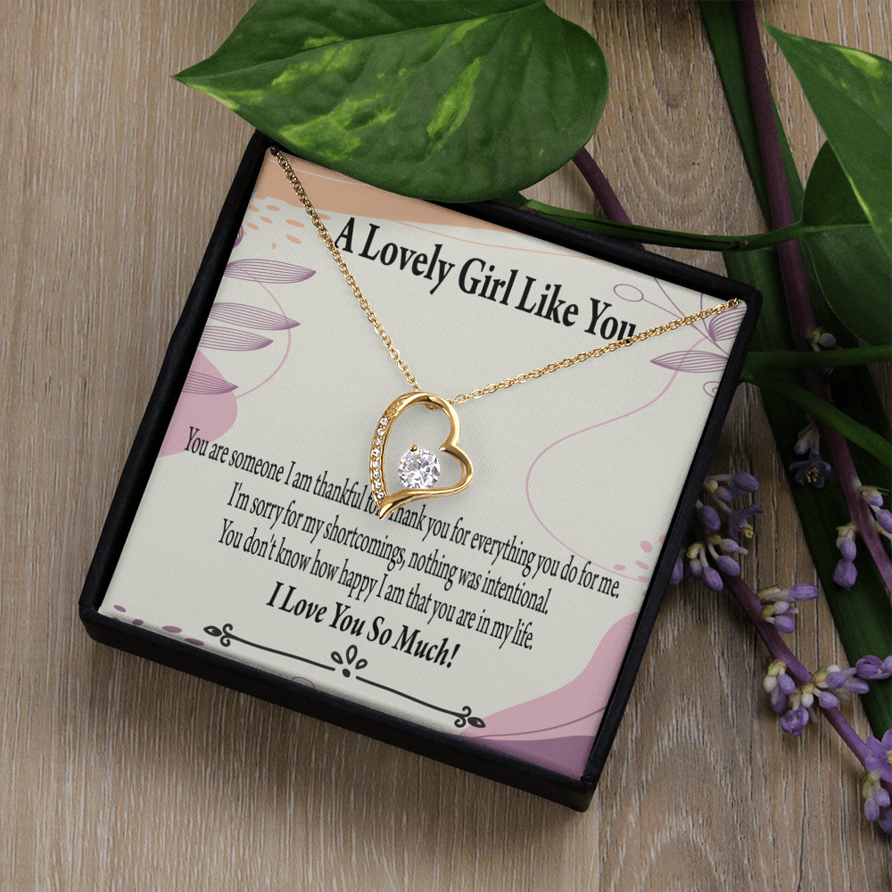 To My Girlfriend So Happy Forever Necklace w Message Card-Express Your Love Gifts