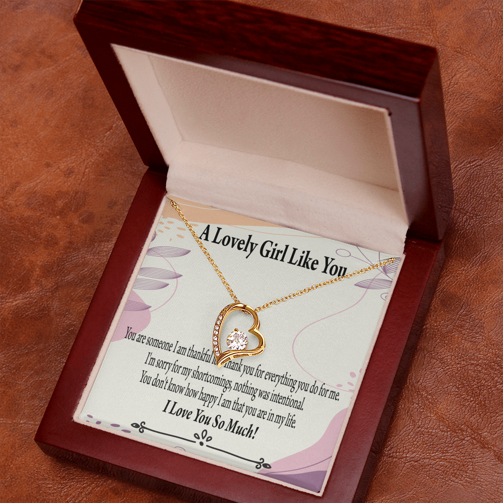 To My Girlfriend So Happy Forever Necklace w Message Card-Express Your Love Gifts