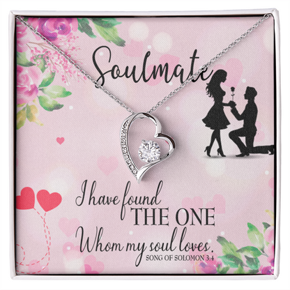 To My Girlfriend SoulMate Forever Necklace w Message Card-Express Your Love Gifts