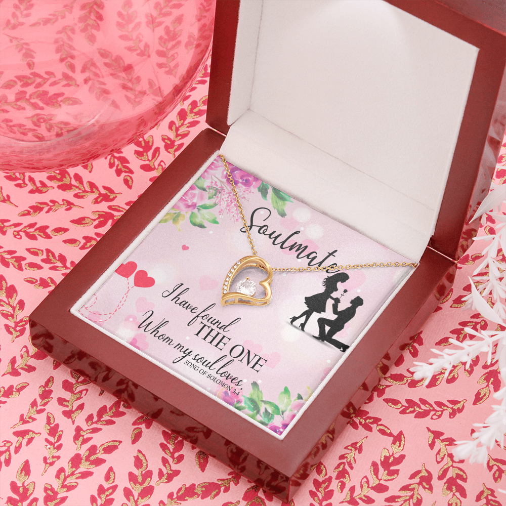 To My Girlfriend SoulMate Forever Necklace w Message Card-Express Your Love Gifts