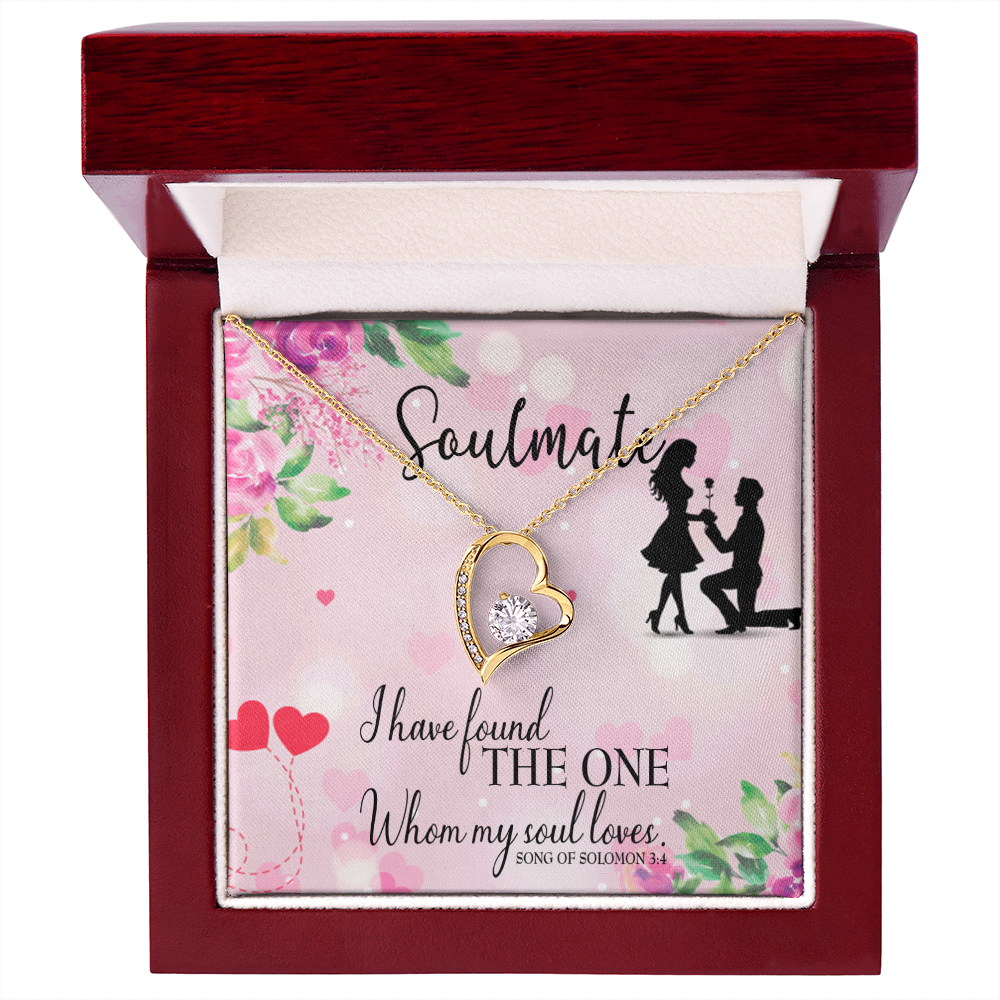 To My Girlfriend SoulMate Forever Necklace w Message Card-Express Your Love Gifts