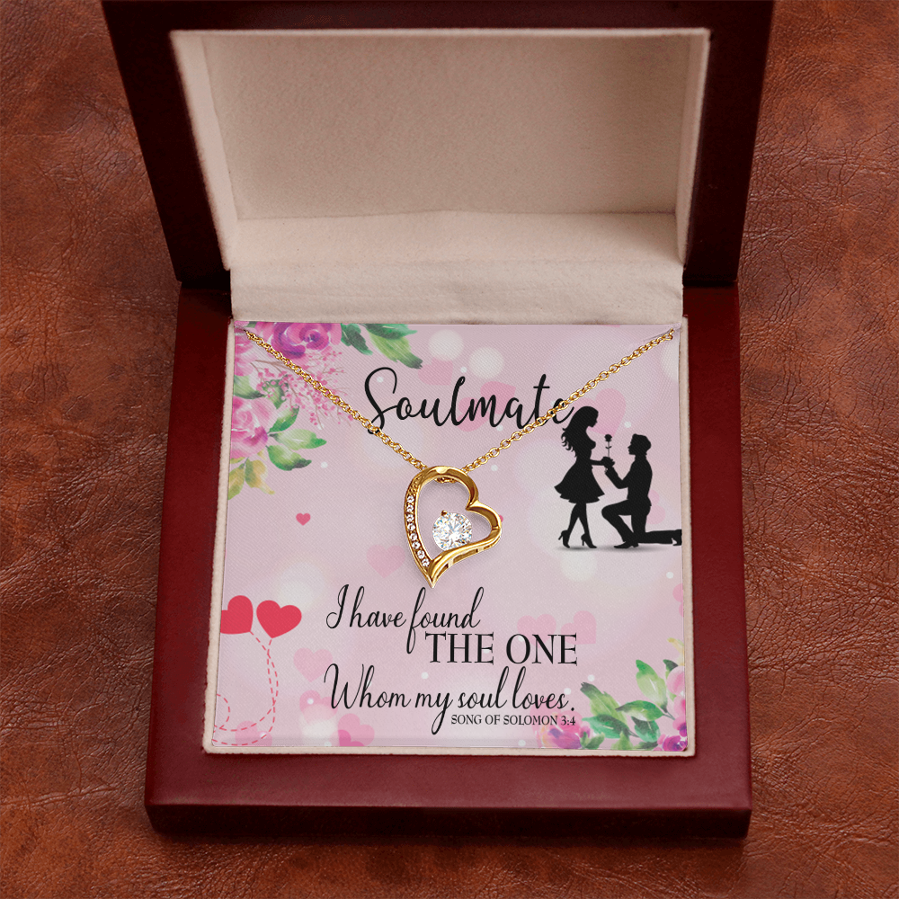 To My Girlfriend SoulMate Forever Necklace w Message Card-Express Your Love Gifts