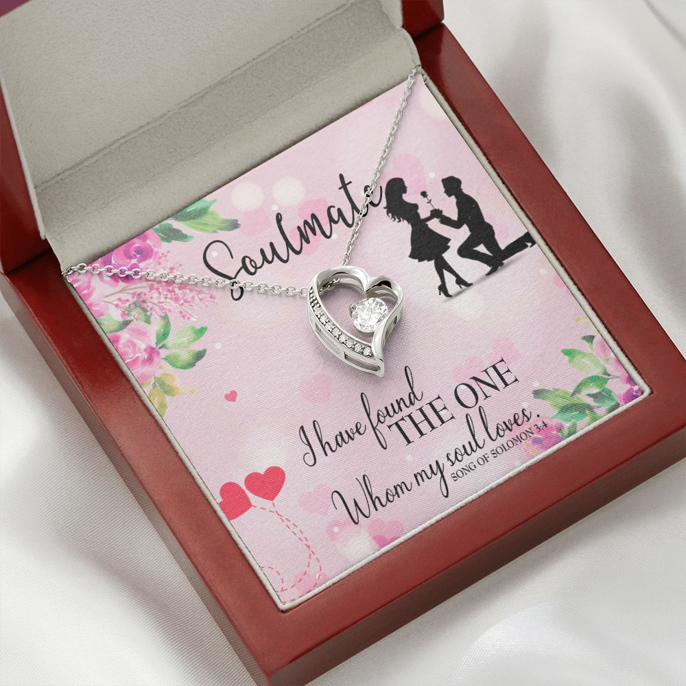 To My Girlfriend SoulMate Forever Necklace w Message Card-Express Your Love Gifts