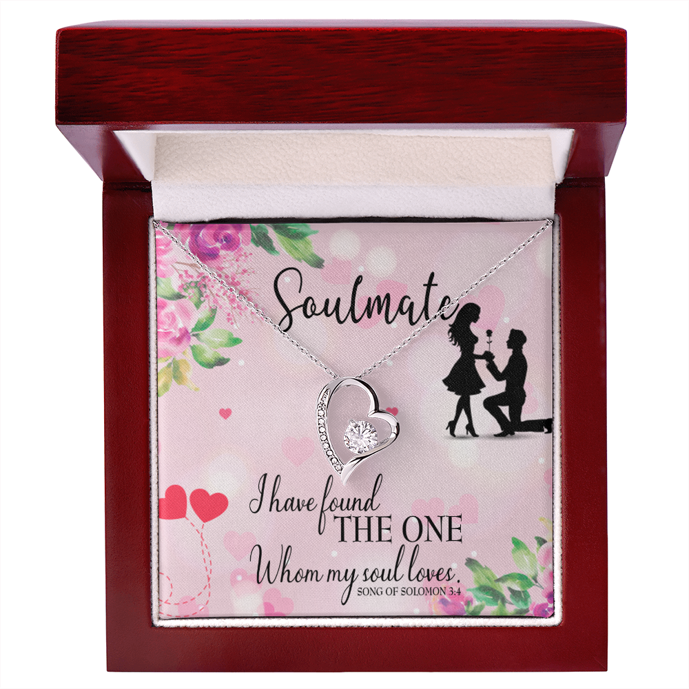 To My Girlfriend SoulMate Forever Necklace w Message Card-Express Your Love Gifts