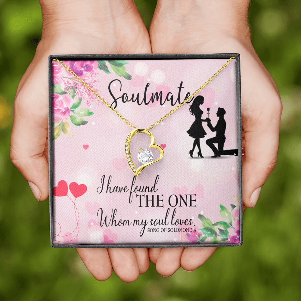 To My Girlfriend SoulMate Forever Necklace w Message Card-Express Your Love Gifts