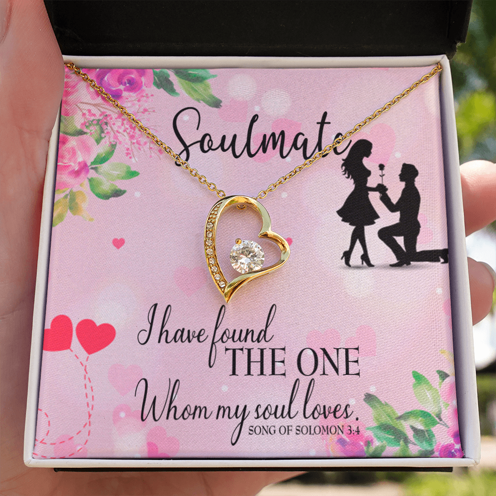 To My Girlfriend SoulMate Forever Necklace w Message Card-Express Your Love Gifts