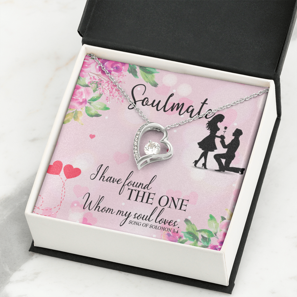 To My Girlfriend SoulMate Forever Necklace w Message Card-Express Your Love Gifts