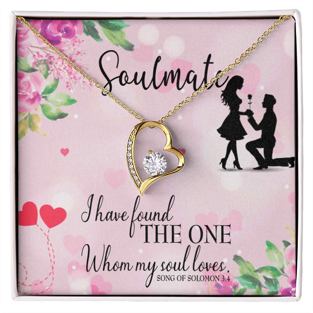 To My Girlfriend SoulMate Forever Necklace w Message Card-Express Your Love Gifts