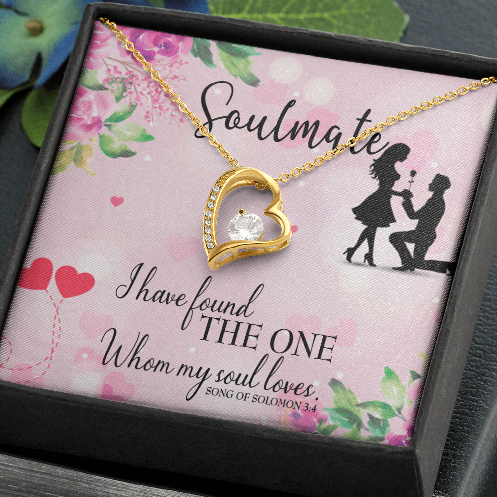 To My Girlfriend SoulMate Forever Necklace w Message Card-Express Your Love Gifts