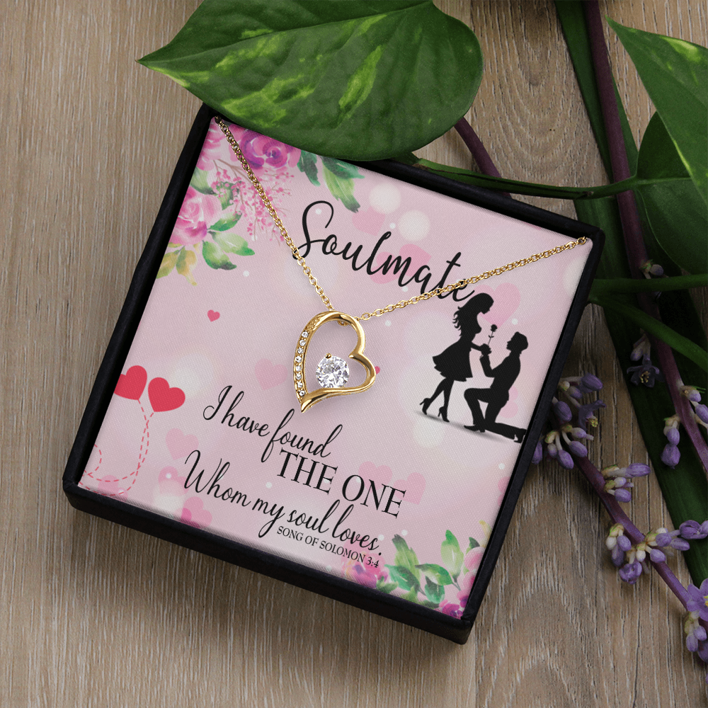 To My Girlfriend SoulMate Forever Necklace w Message Card-Express Your Love Gifts