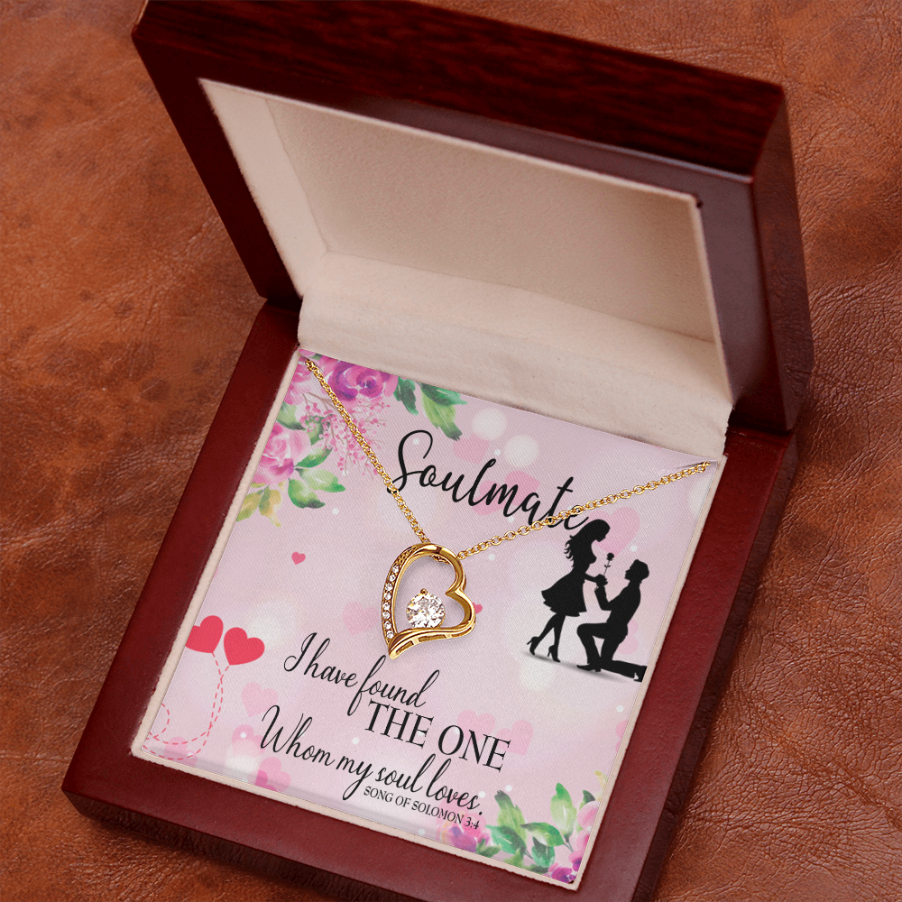 To My Girlfriend SoulMate Forever Necklace w Message Card-Express Your Love Gifts