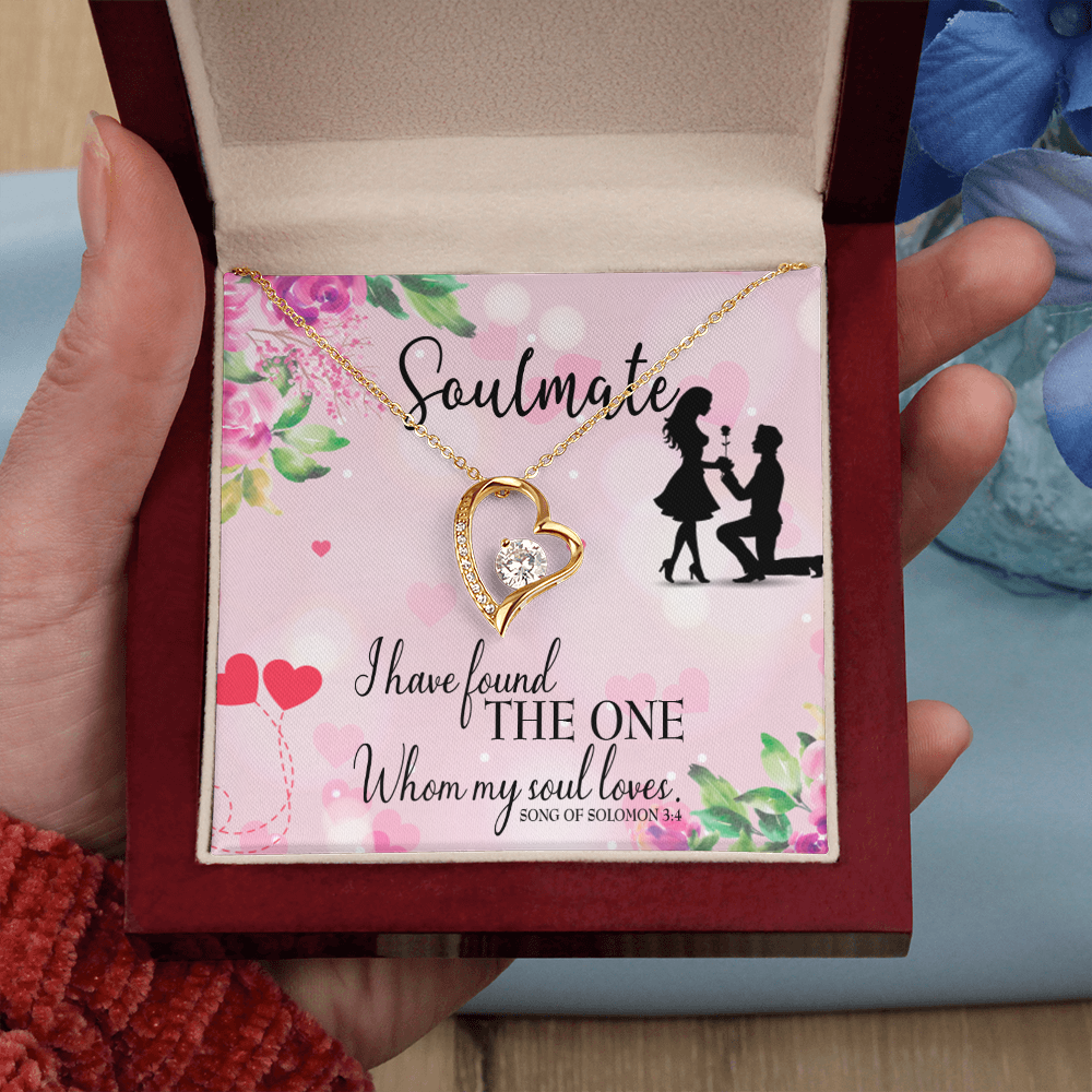 To My Girlfriend SoulMate Forever Necklace w Message Card-Express Your Love Gifts