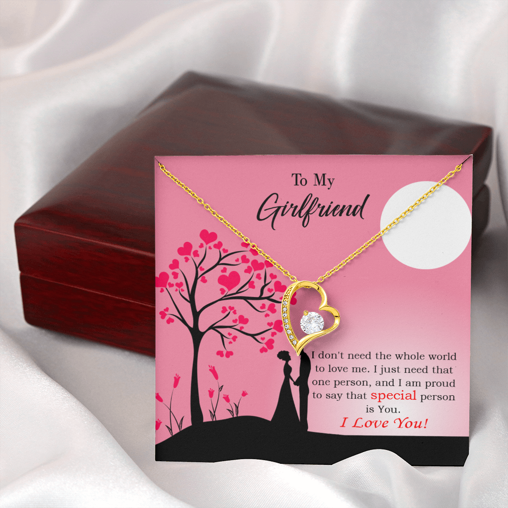 To My Girlfriend Special Person is You Forever Necklace w Message Card-Express Your Love Gifts