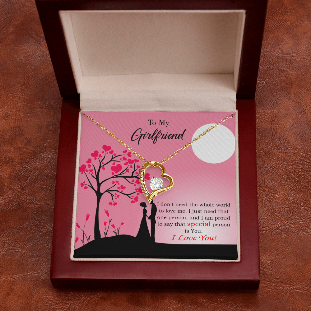 To My Girlfriend Special Person is You Forever Necklace w Message Card-Express Your Love Gifts