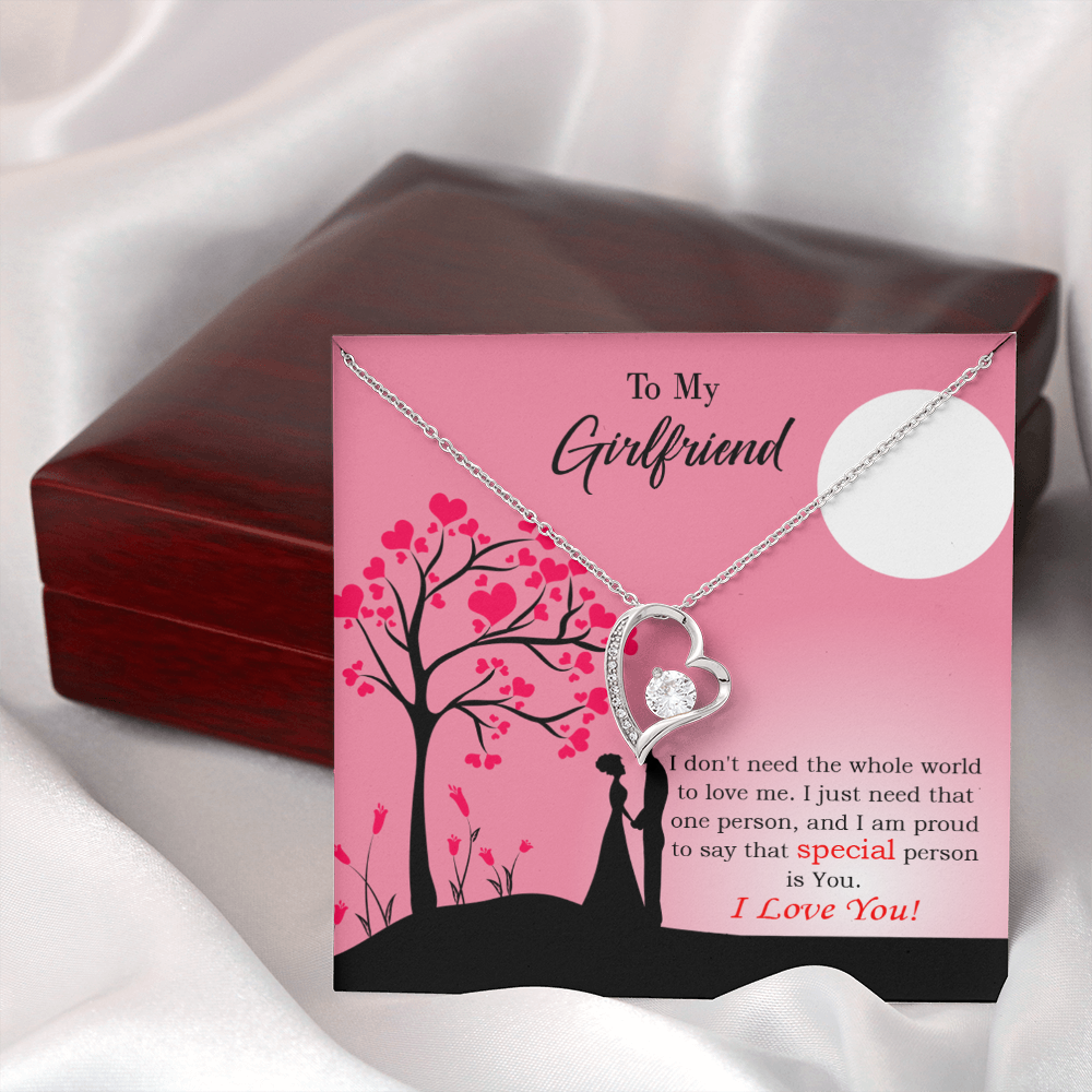 To My Girlfriend Special Person is You Forever Necklace w Message Card-Express Your Love Gifts