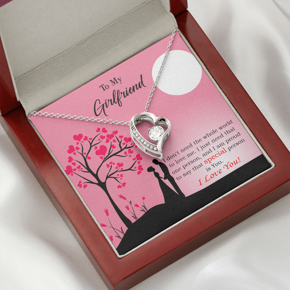 To My Girlfriend Special Person is You Forever Necklace w Message Card-Express Your Love Gifts