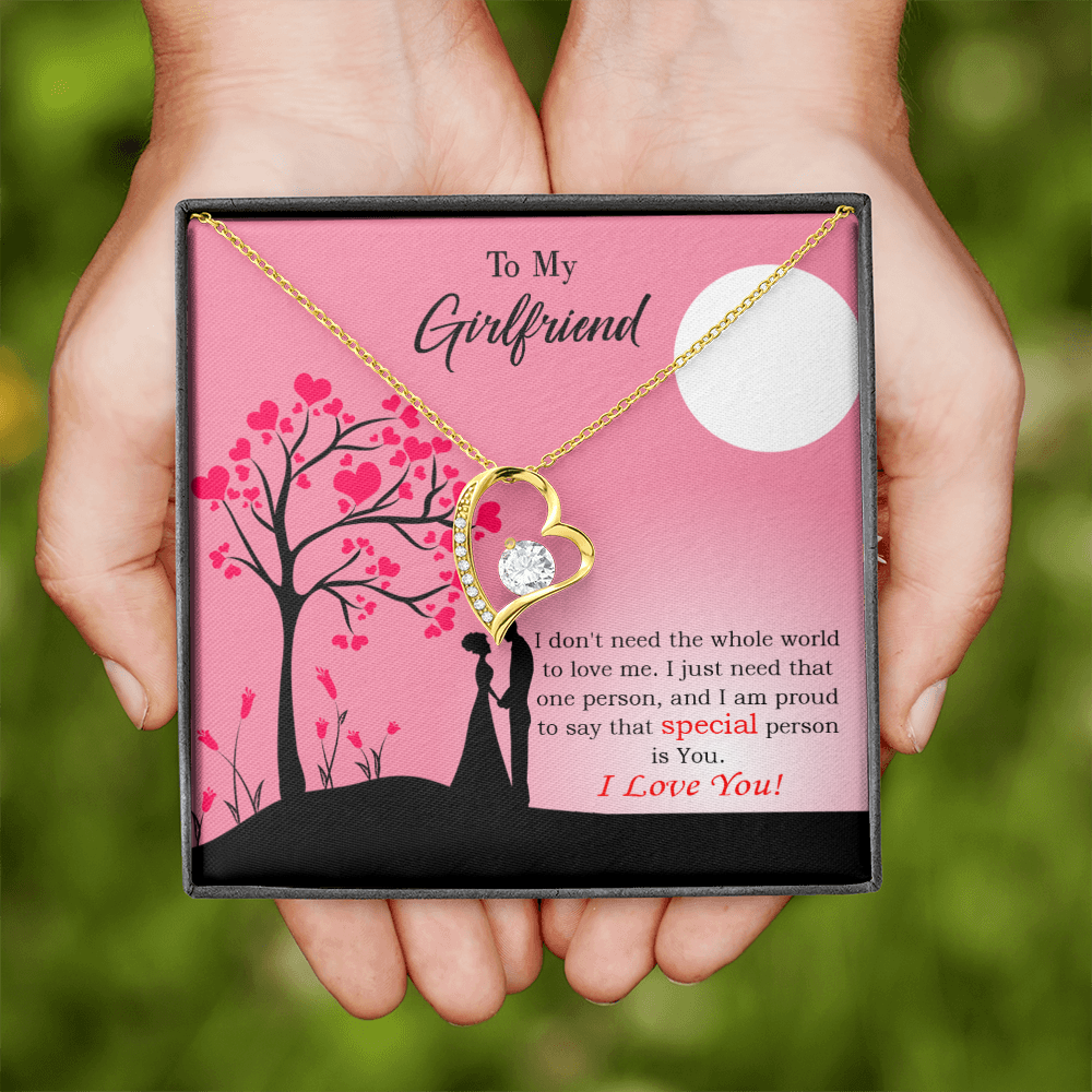 To My Girlfriend Special Person is You Forever Necklace w Message Card-Express Your Love Gifts