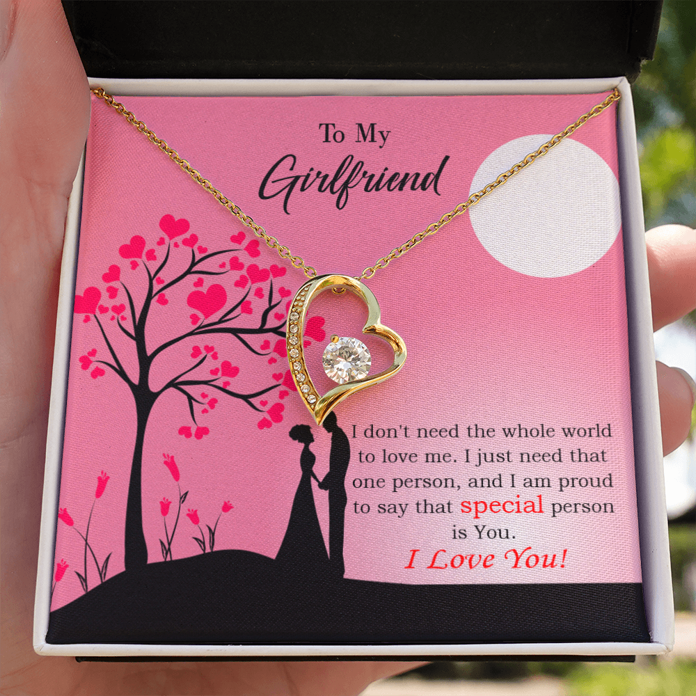 To My Girlfriend Special Person is You Forever Necklace w Message Card-Express Your Love Gifts