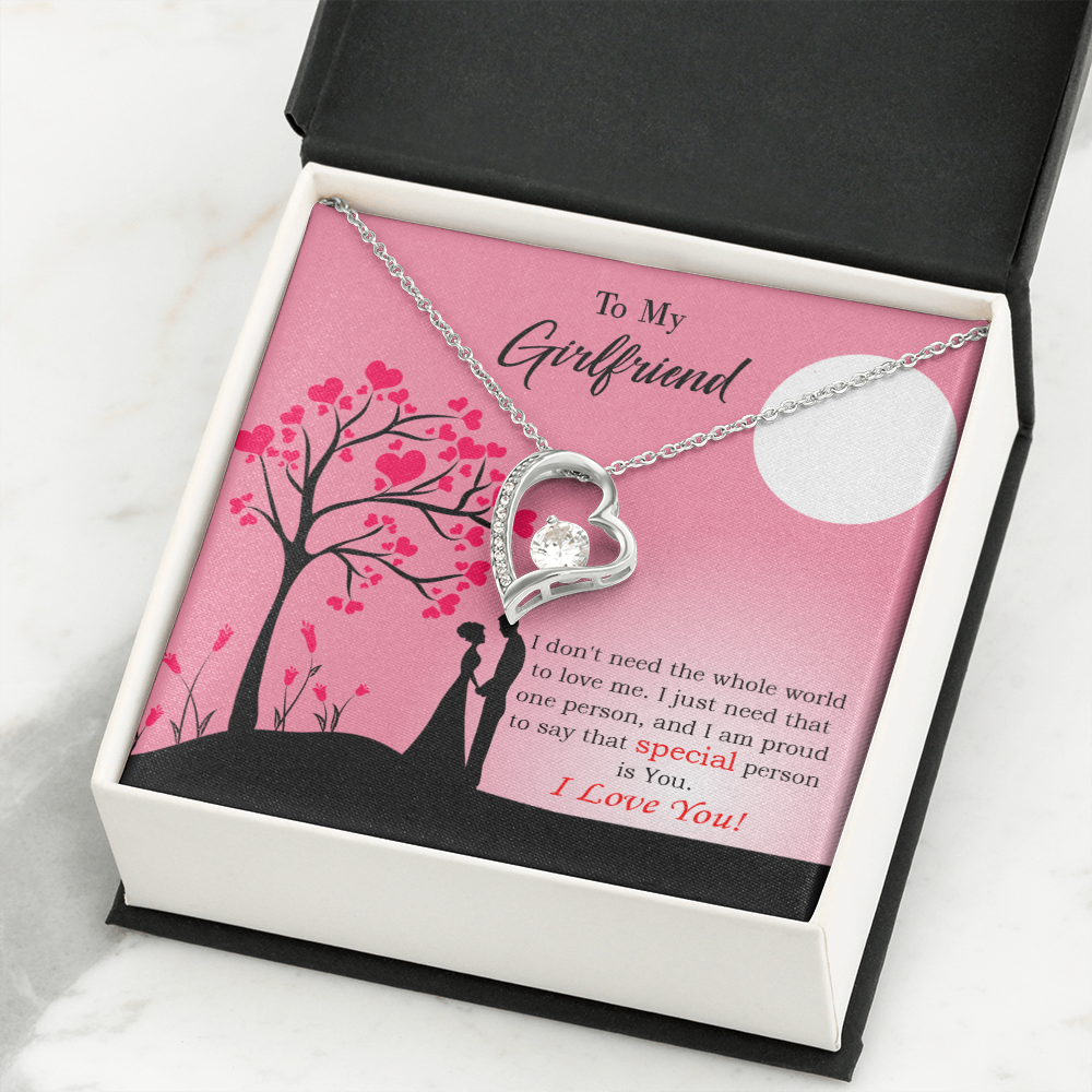 To My Girlfriend Special Person is You Forever Necklace w Message Card-Express Your Love Gifts