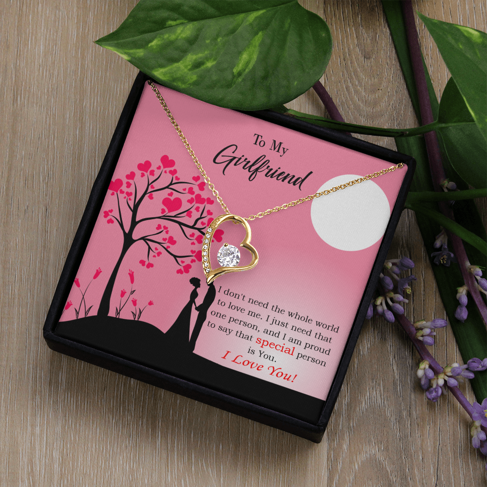 To My Girlfriend Special Person is You Forever Necklace w Message Card-Express Your Love Gifts