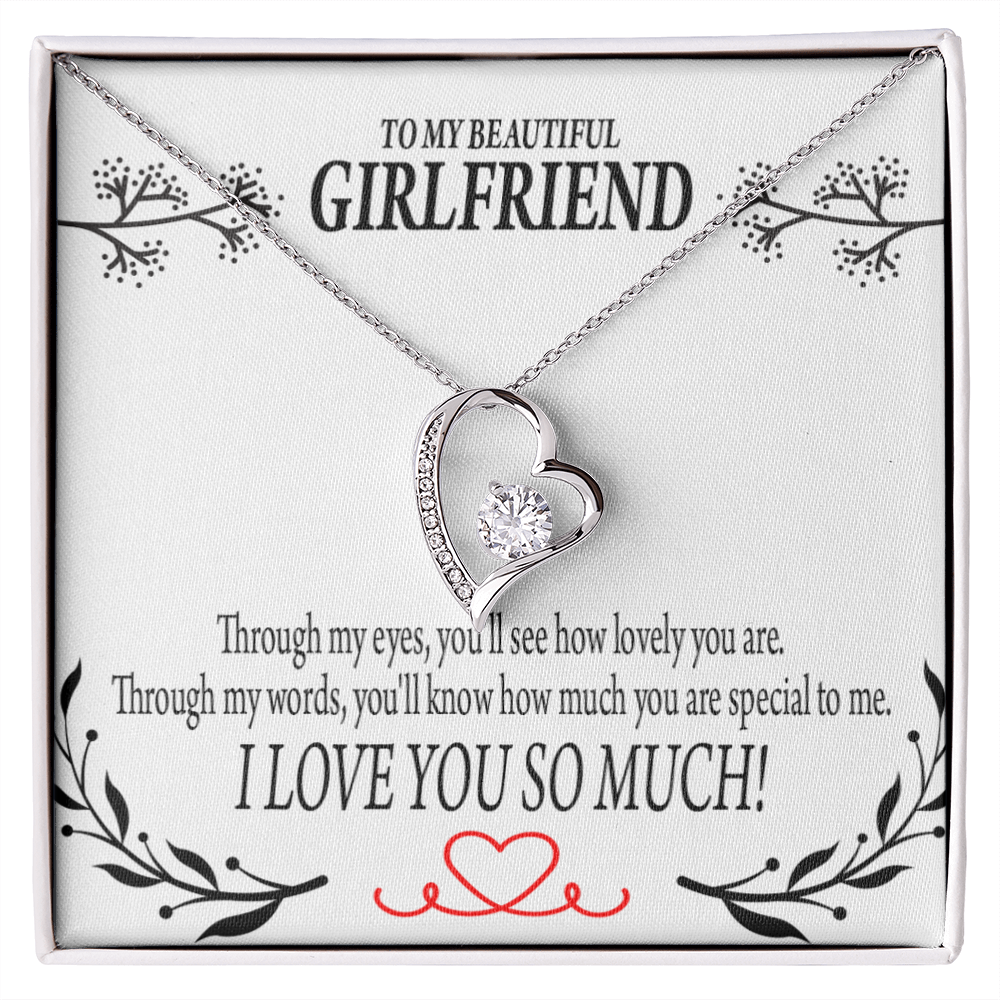 To My Girlfriend Special to Me Forever Necklace w Message Card-Express Your Love Gifts