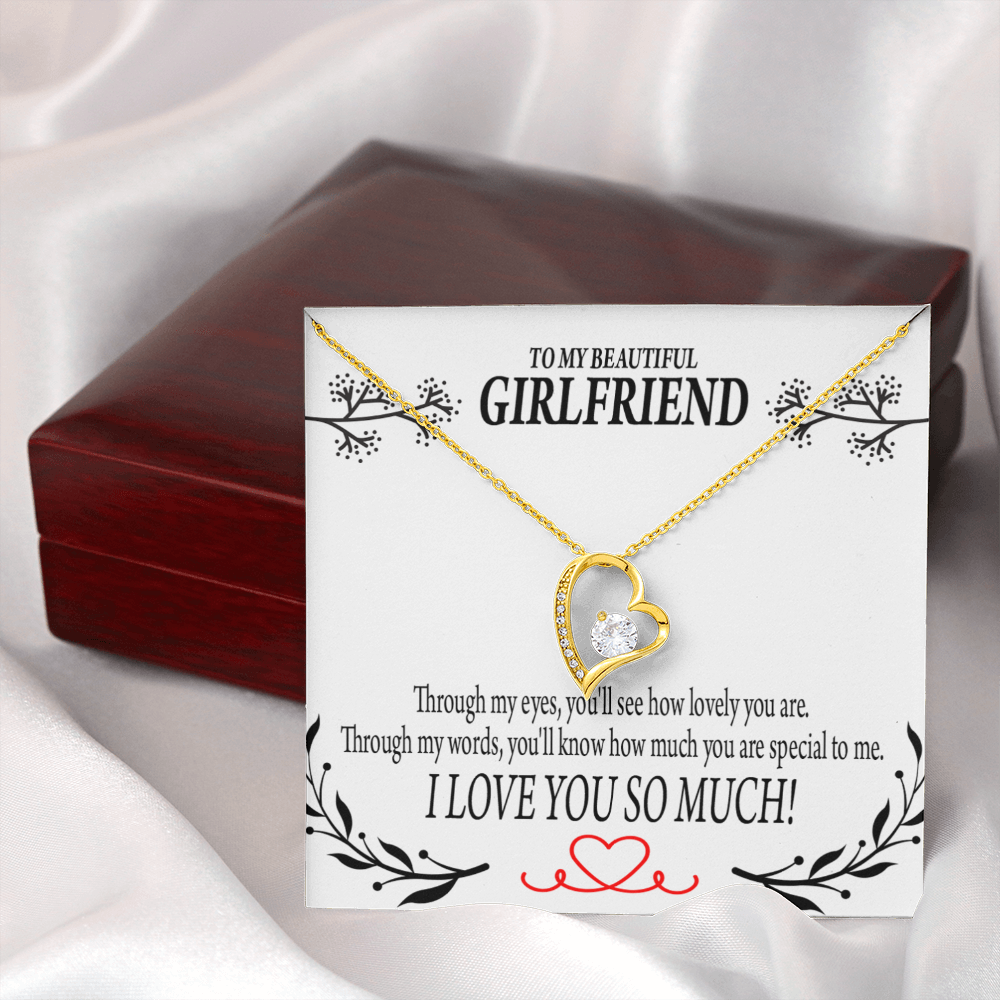 To My Girlfriend Special to Me Forever Necklace w Message Card-Express Your Love Gifts