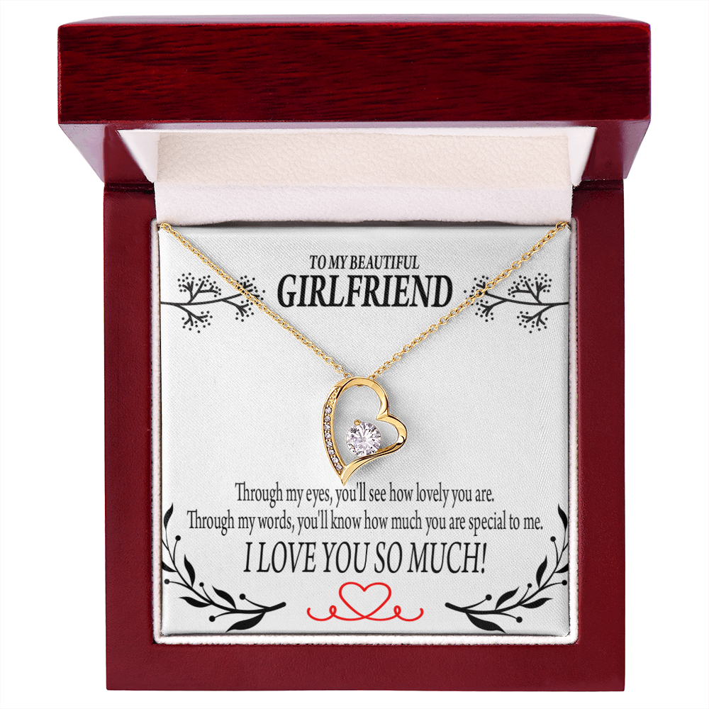 To My Girlfriend Special to Me Forever Necklace w Message Card-Express Your Love Gifts