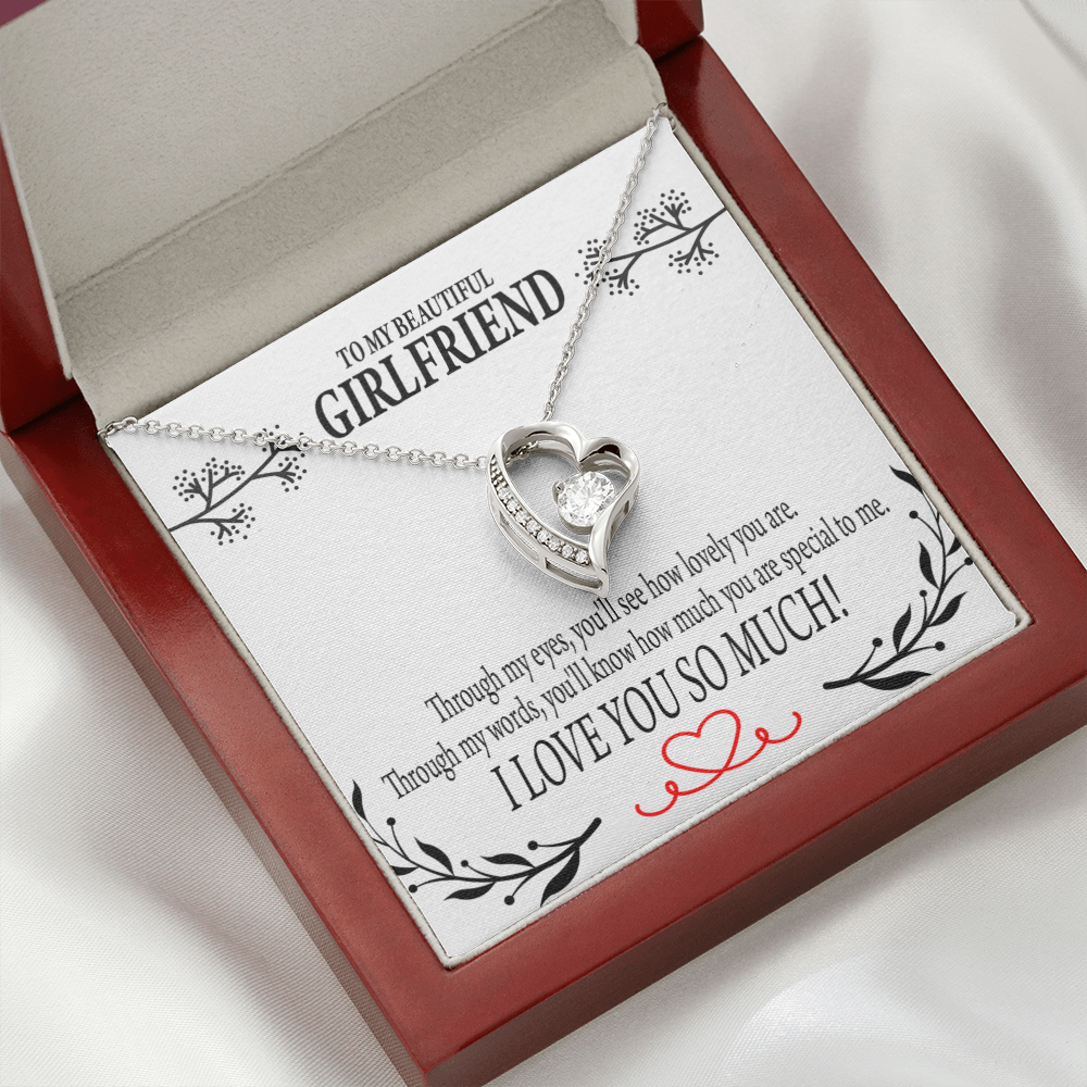 To My Girlfriend Special to Me Forever Necklace w Message Card-Express Your Love Gifts