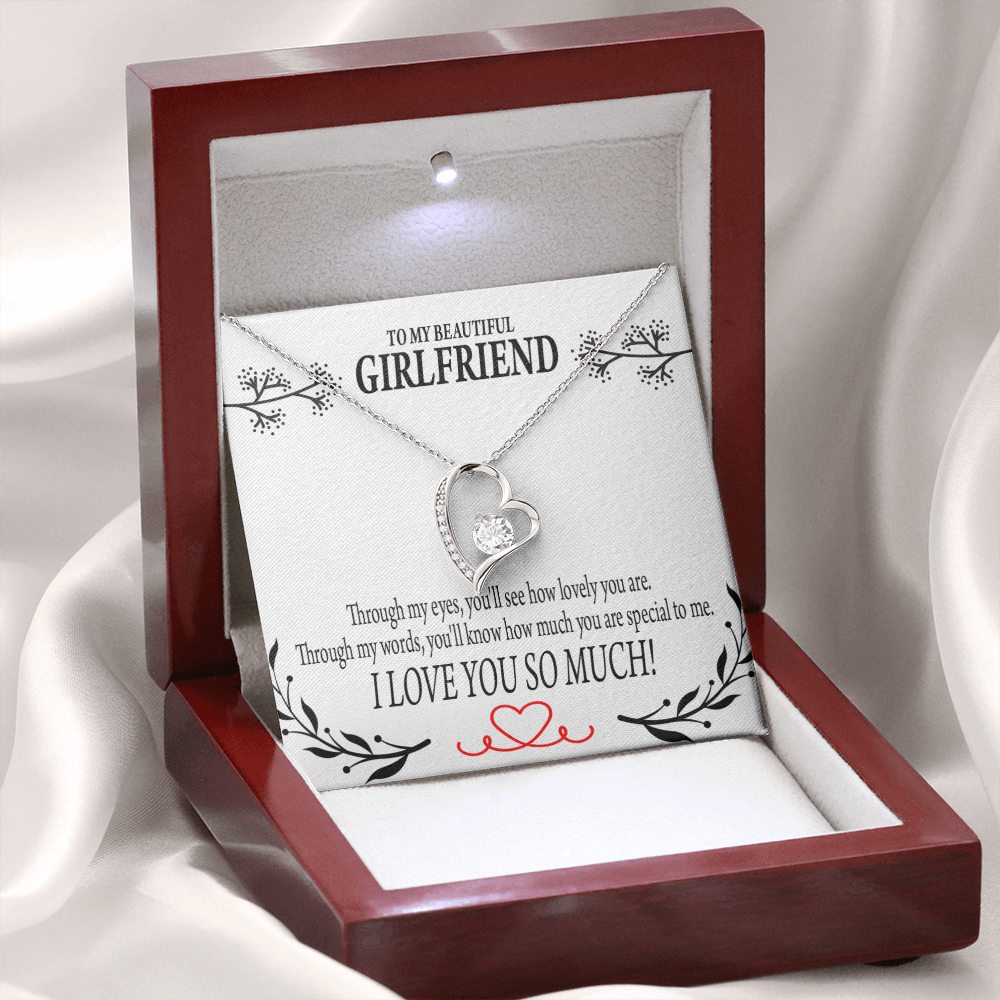 To My Girlfriend Special to Me Forever Necklace w Message Card-Express Your Love Gifts