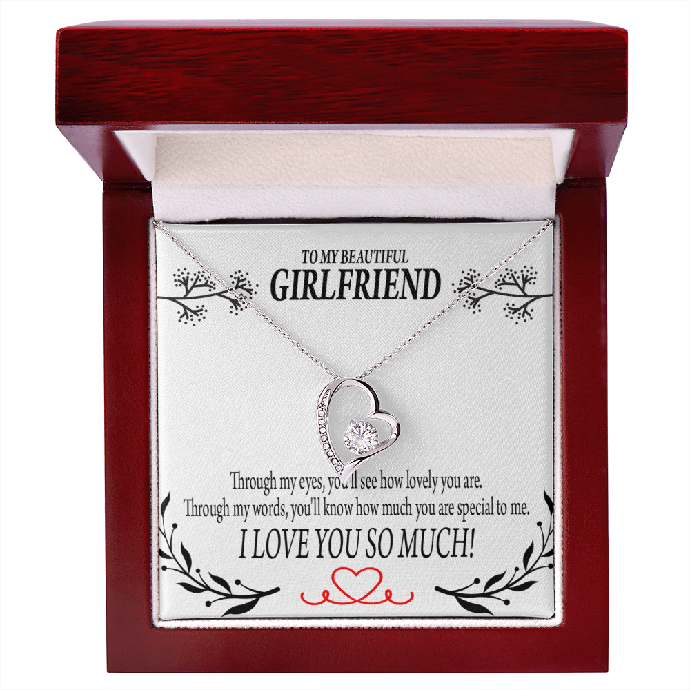 To My Girlfriend Special to Me Forever Necklace w Message Card-Express Your Love Gifts