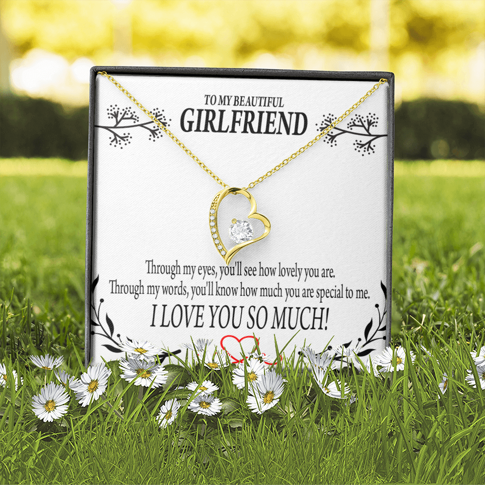 To My Girlfriend Special to Me Forever Necklace w Message Card-Express Your Love Gifts