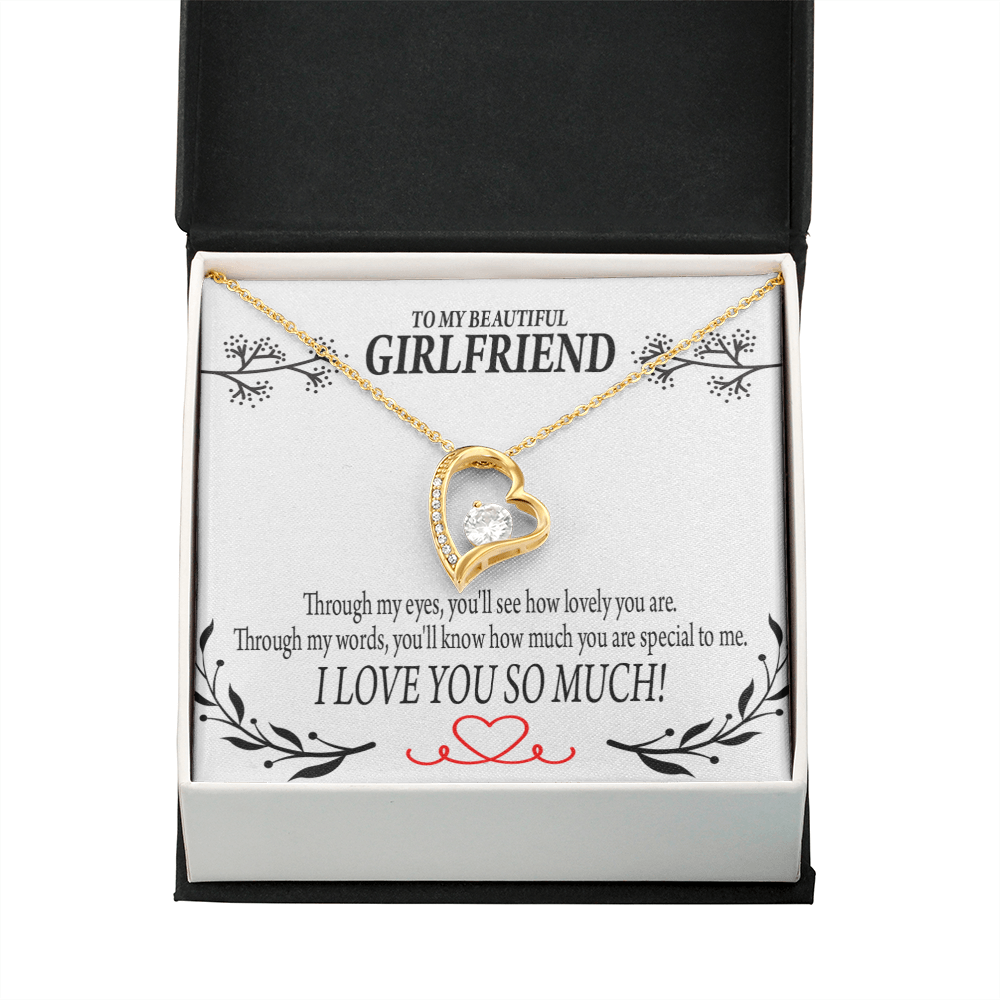 To My Girlfriend Special to Me Forever Necklace w Message Card-Express Your Love Gifts