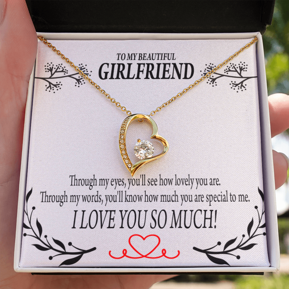 To My Girlfriend Special to Me Forever Necklace w Message Card-Express Your Love Gifts