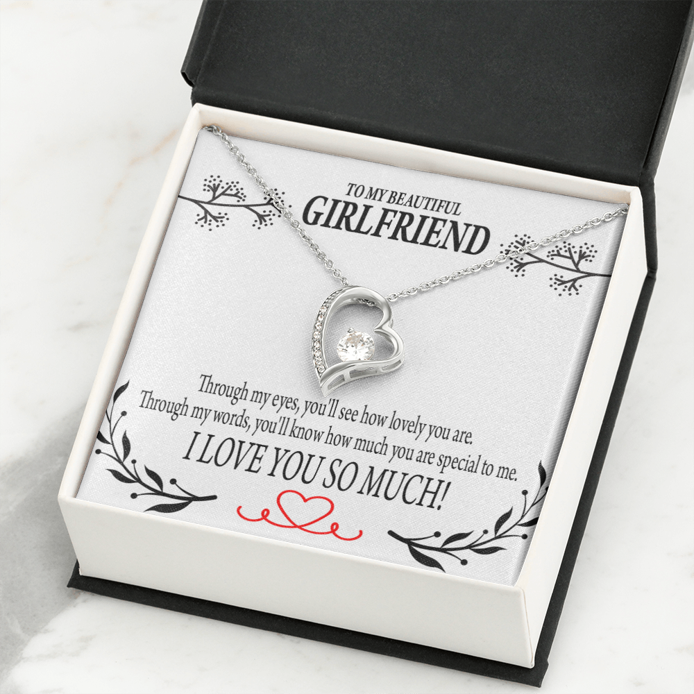 To My Girlfriend Special to Me Forever Necklace w Message Card-Express Your Love Gifts