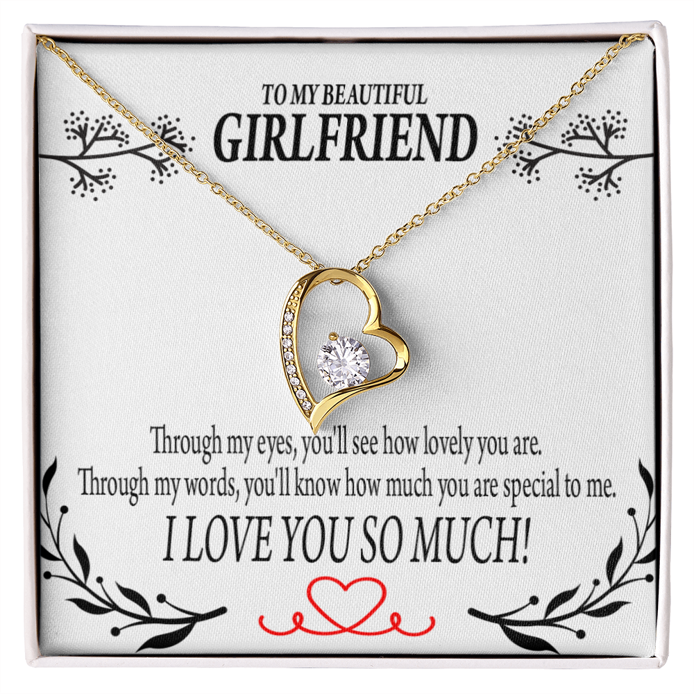 To My Girlfriend Special to Me Forever Necklace w Message Card-Express Your Love Gifts