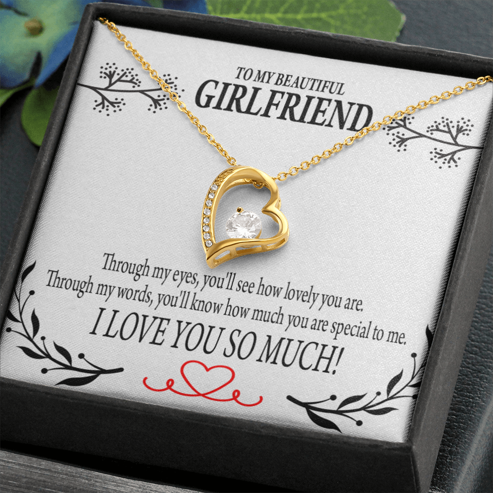 To My Girlfriend Special to Me Forever Necklace w Message Card-Express Your Love Gifts