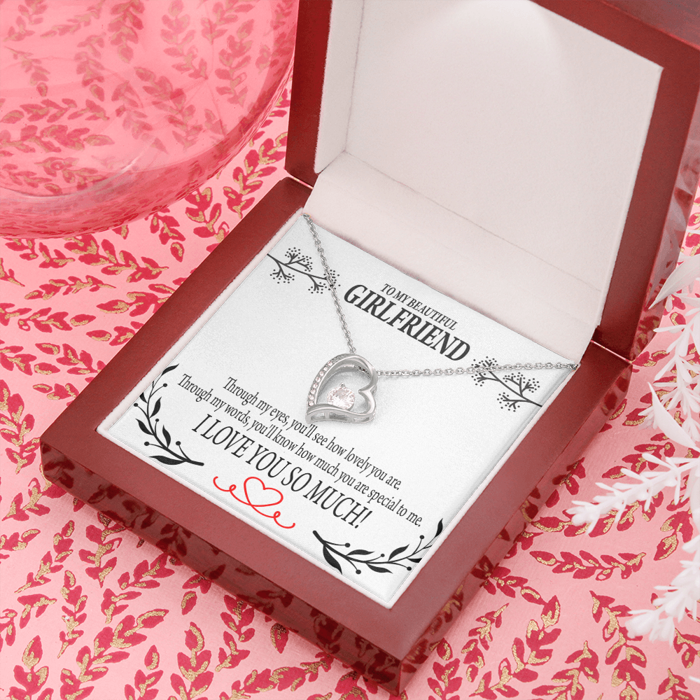 To My Girlfriend Special to Me Forever Necklace w Message Card-Express Your Love Gifts